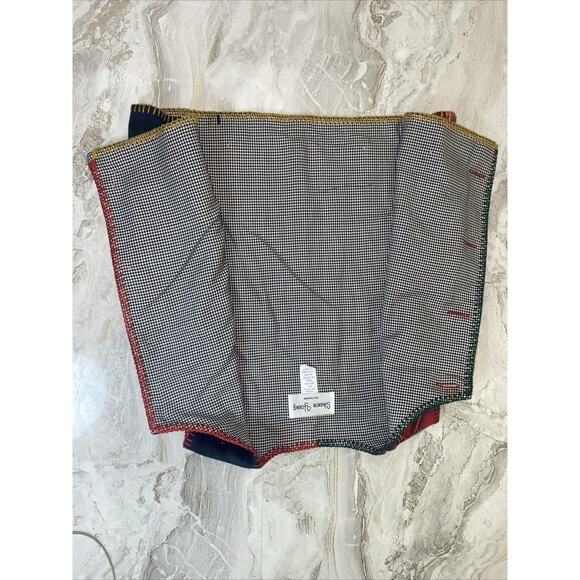 VTG 80s 90s Large Sharon Young Christmas Plaid Tartan Vest Houndstooth - Picture 6 of 7